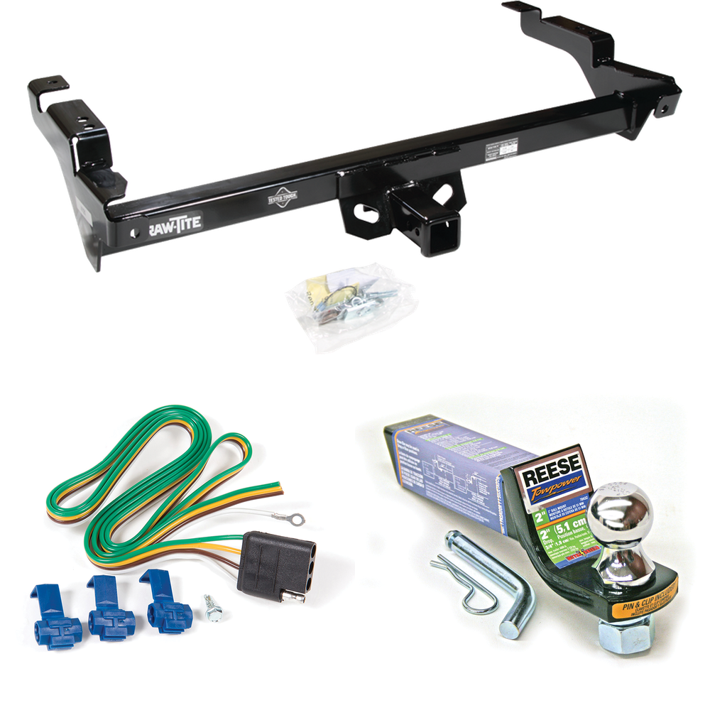 Fits 1996-1996 Chevrolet G30 Trailer Hitch Tow PKG w/ 4-Flat Wiring + Starter Kit Ball Mount w/ 2" Drop & 1-7/8" Ball (For Classic & Sport w/Lo-Mount Taillights Models) By Draw-Tite