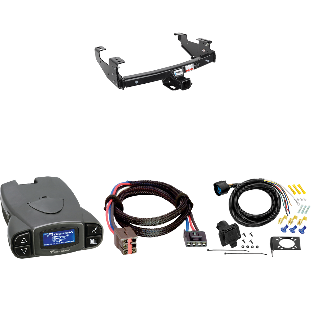 Fits 1994-1996 Ford F-150 Trailer Hitch Tow PKG w/ Tekonsha Prodigy P3 Brake Control + Plug & Play BC Adapter + 7-Way RV Wiring By Reese Towpower