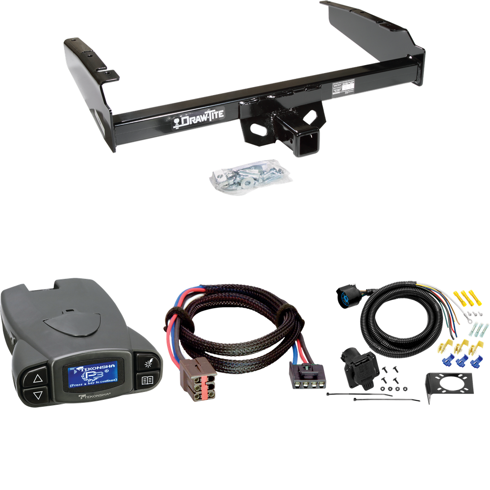 Fits 1994-1996 Ford F-150 Trailer Hitch Tow PKG w/ Tekonsha Prodigy P3 Brake Control + Plug & Play BC Adapter + 7-Way RV Wiring By Draw-Tite