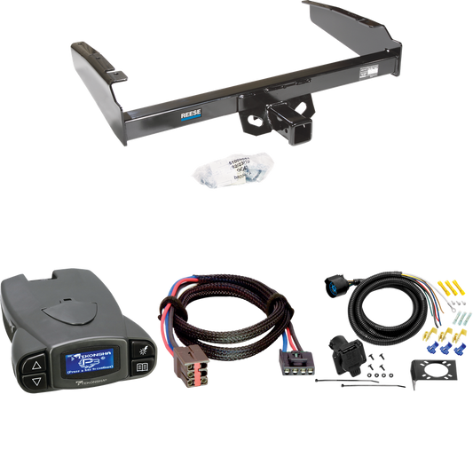 Se adapta al paquete de enganche de remolque Ford F-250 HD 1997-1997 con control de freno Tekonsha Prodigy P3 + adaptador BC Plug &amp; Play + cableado RV de 7 vías de Reese Towpower