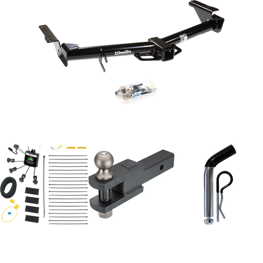 Fits 2003-2009 Lexus GX470 Trailer Hitch Tow PKG w/ 4-Flat Zero Contact "No Splice" Wiring + Clevis Hitch Ball Mount w/ 2" Ball + Pin/Clip By Draw-Tite