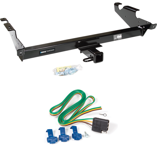 Fits 1979-1995 GMC G2500 Trailer Hitch Tow PKG w/ 4-Flat Wiring Harness By Reese Towpower