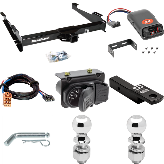 Fits 2003-2006 GMC Yukon XL 2500 Trailer Hitch Tow PKG w/ Pro Series POD Brake Control + Plug & Play BC Adapter + 7-Way RV Wiring + 2" & 2-5/16" Ball & Drop Mount By Draw-Tite