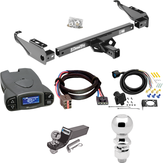 Fits 1994-1996 Ford F-350 Trailer Hitch Tow PKG w/ Tekonsha Prodigy P3 Brake Control + Plug & Play BC Adapter + 7-Way RV Wiring + 2" & 2-5/16" Ball & Drop Mount By Draw-Tite