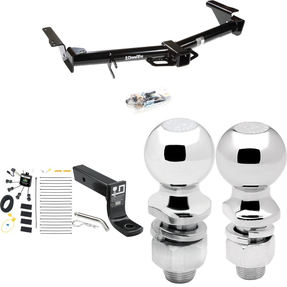 Se adapta al paquete de enganche de remolque Lexus GX470 2003-2009 con cableado "sin empalme" de 4 contactos planos cero + soporte de bola con caída de 4" + bola de 2" + bola de 2-5/16" de Draw-Tite