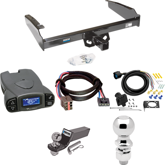 Fits 1997-1997 Ford F-350 Trailer Hitch Tow PKG w/ Tekonsha Prodigy P3 Brake Control + Plug & Play BC Adapter + 7-Way RV Wiring + 2" & 2-5/16" Ball & Drop Mount (For Heavy Duty Models) By Reese Towpower