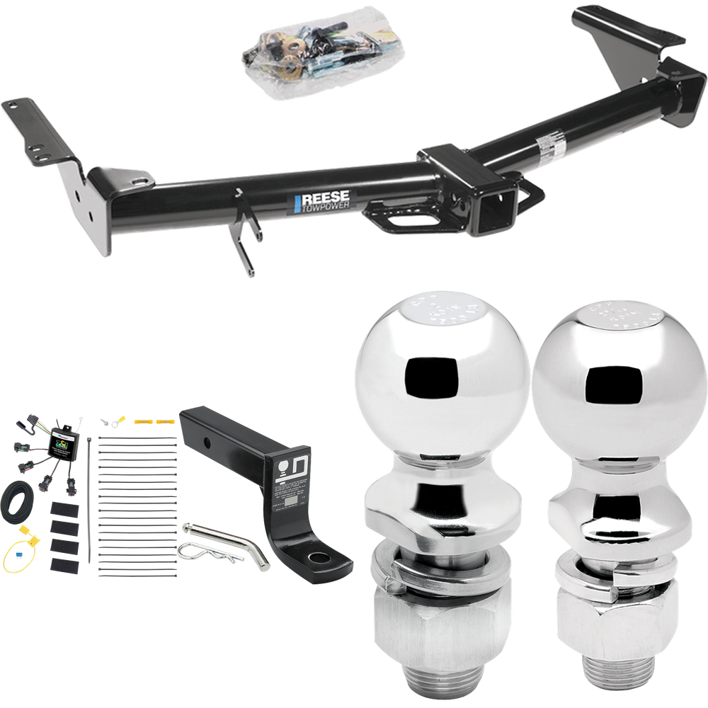 Fits 2003-2009 Lexus GX470 Trailer Hitch Tow PKG w/ 4-Flat Zero Contact "No Splice" Wiring + Ball Mount w/ 4" Drop + 2" Ball + 2-5/16" Ball By Reese Towpower