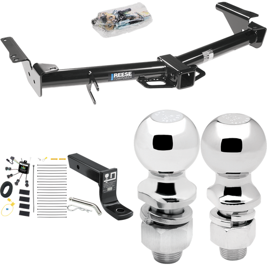 Fits 2003-2009 Lexus GX470 Trailer Hitch Tow PKG w/ 4-Flat Zero Contact "No Splice" Wiring + Ball Mount w/ 4" Drop + 2" Ball + 2-5/16" Ball By Reese Towpower