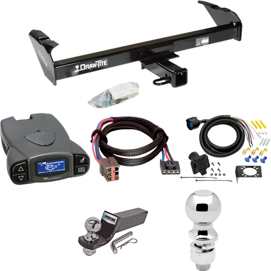 Fits 1994-1996 Ford F-250 Trailer Hitch Tow PKG w/ Tekonsha Prodigy P3 Brake Control + Plug & Play BC Adapter + 7-Way RV Wiring + 2" & 2-5/16" Ball & Drop Mount By Draw-Tite