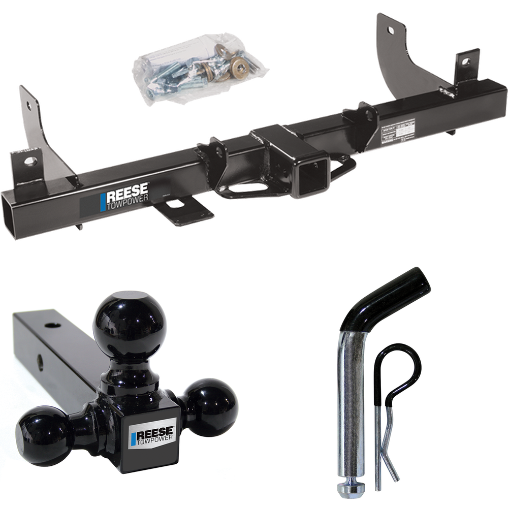 Fits 2006-2008 Ford F-150 Trailer Hitch Tow PKG w/ Triple Ball Ball Mount 1-7/8" & 2" & 2-5/16" Trailer Balls + Pin/Clip By Reese Towpower