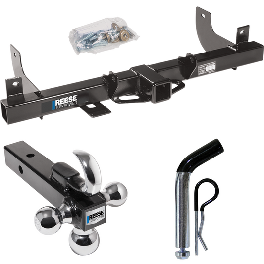 Fits 2006-2008 Ford F-150 Trailer Hitch Tow PKG w/ Triple Ball Ball Mount 1-7/8" & 2" & 2-5/16" Trailer Balls w/ Tow Hook + Pin/Clip By Reese Towpower