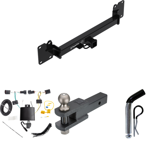 Fits 2018-2022 Land Rover Range Rover Velar Trailer Hitch Tow PKG w/ 4-Flat Wiring + Clevis Hitch Ball Mount w/ 2" Ball + Pin/Clip By Draw-Tite