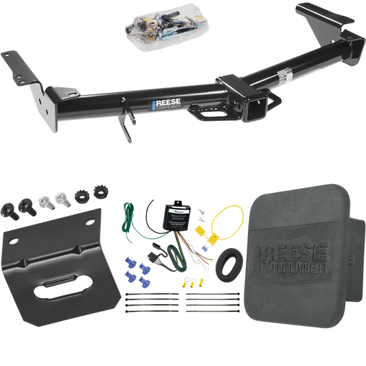 Fits 2003-2009 Lexus GX470 Trailer Hitch Tow PKG w/ 4-Flat Wiring Harness + Wiring Bracket + Hitch Cover By Reese Towpower