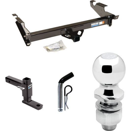 Fits 1996-1996 Chevrolet G30 Trailer Hitch Tow PKG w/ Adjustable Drop Rise Ball Mount + Pin/Clip + 2" Ball (For Classic & Sport w/Lo-Mount Taillights Models) By Reese Towpower