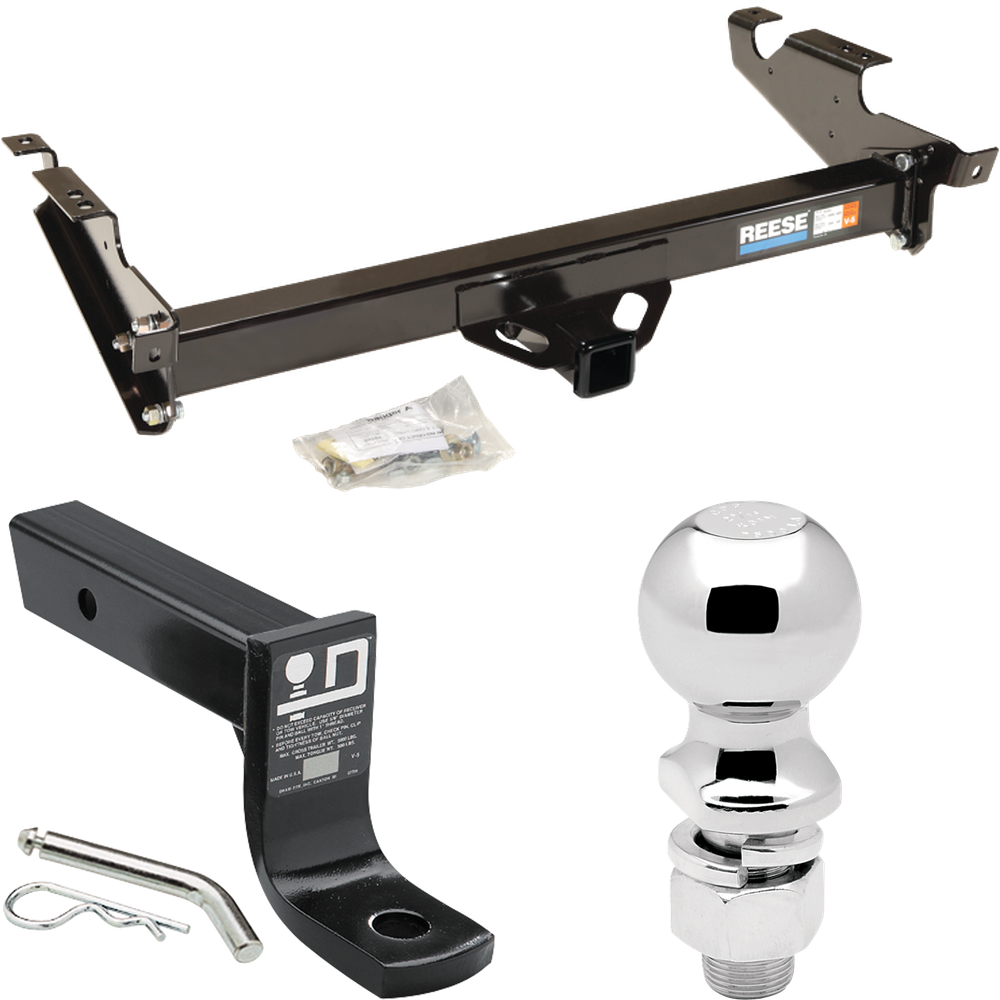 Fits 1978-1995 Chevrolet G10 Trailer Hitch Tow PKG w/ Ball Mount w/ 4" Drop + 2-5/16" Ball By Reese Towpower