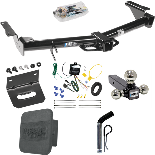 Fits 2003-2009 Lexus GX470 Trailer Hitch Tow PKG w/ 4-Flat Wiring + Triple Ball Ball Mount 1-7/8" & 2" & 2-5/16" Trailer Balls + Pin/Clip + Wiring Bracket + Hitch Cover By Reese Towpower