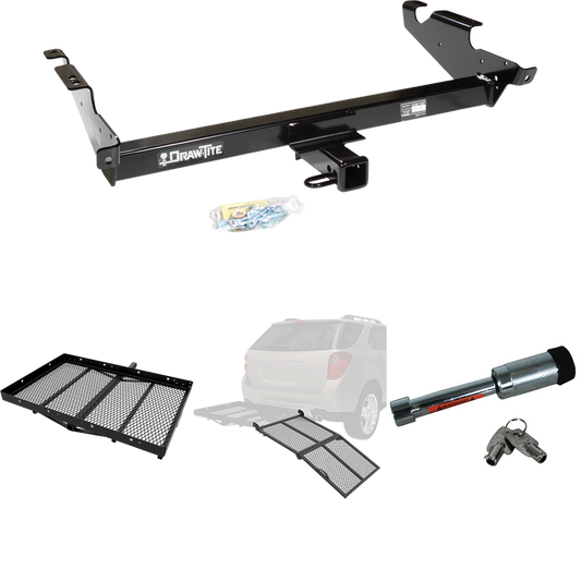 Fits 1996-1996 Chevrolet G30 Trailer Hitch Tow PKG w/ Cargo Carrier + Bi-Fold Ramp + Hitch Lock (For Classic & Sport w/Lo-Mount Taillights Models) By Draw-Tite