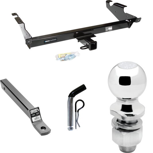 Fits 1978-1995 Chevrolet G20 Trailer Hitch Tow PKG w/ Extended 16" Long Ball Mount w/ 2" Drop + Pin/Clip + 2" Ball By Reese Towpower