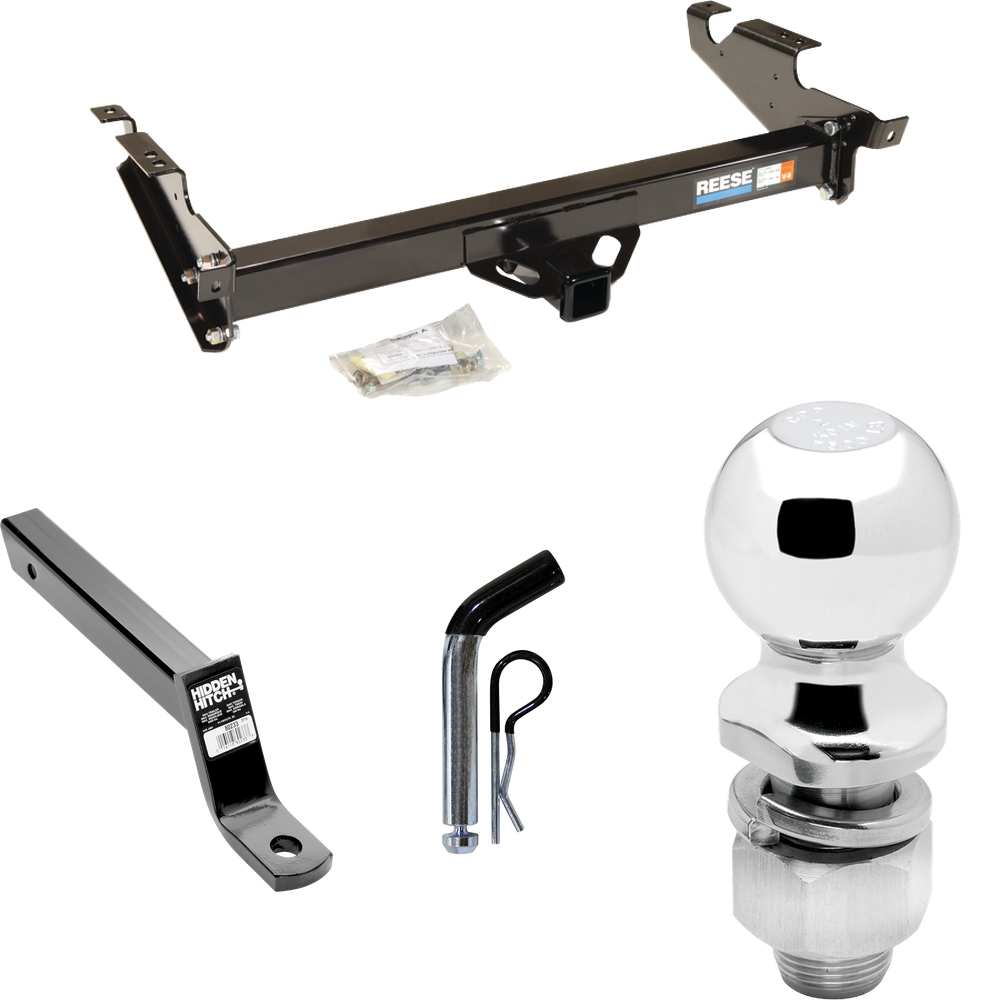 Fits 1996-1996 GMC G3500 Trailer Hitch Tow PKG w/ Extended 16" Long Ball Mount w/ 4" Drop + Pin/Clip + 2" Ball (For Vandura & Rally w/Lo-Mount Taillights Models) By Reese Towpower