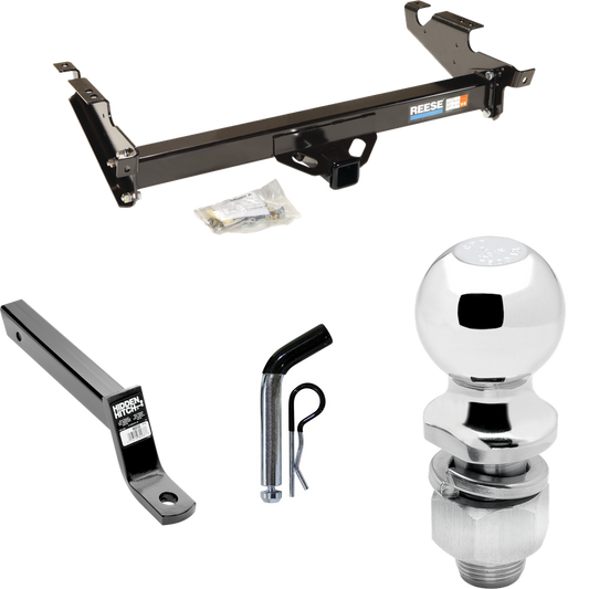 Fits 1996-1996 GMC G3500 Trailer Hitch Tow PKG w/ Extended 16" Long Ball Mount w/ 4" Drop + Pin/Clip + 2" Ball (For Vandura & Rally w/Lo-Mount Taillights Models) By Reese Towpower