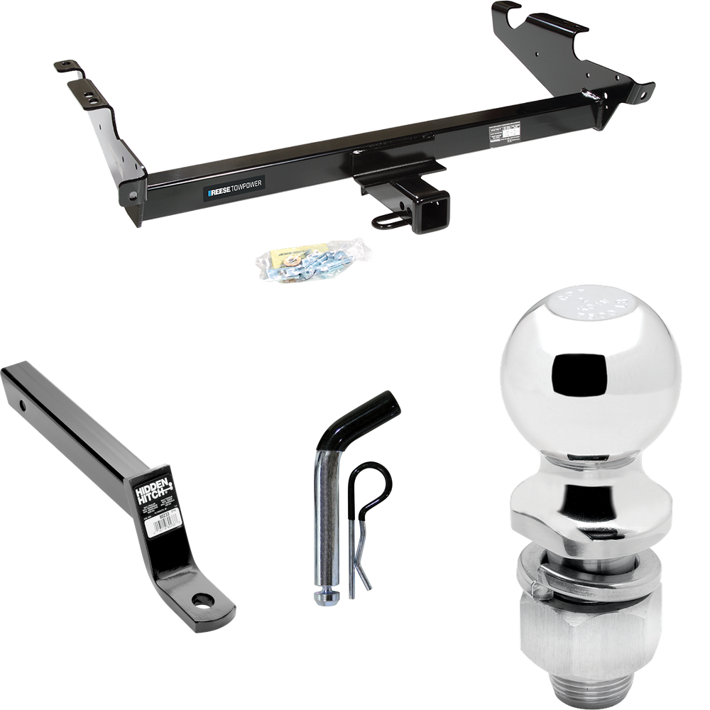 Fits 1996-1996 GMC G3500 Trailer Hitch Tow PKG w/ Extended 16" Long Ball Mount w/ 4" Drop + Pin/Clip + 2" Ball (For Vandura & Rally w/Lo-Mount Taillights Models) By Reese Towpower