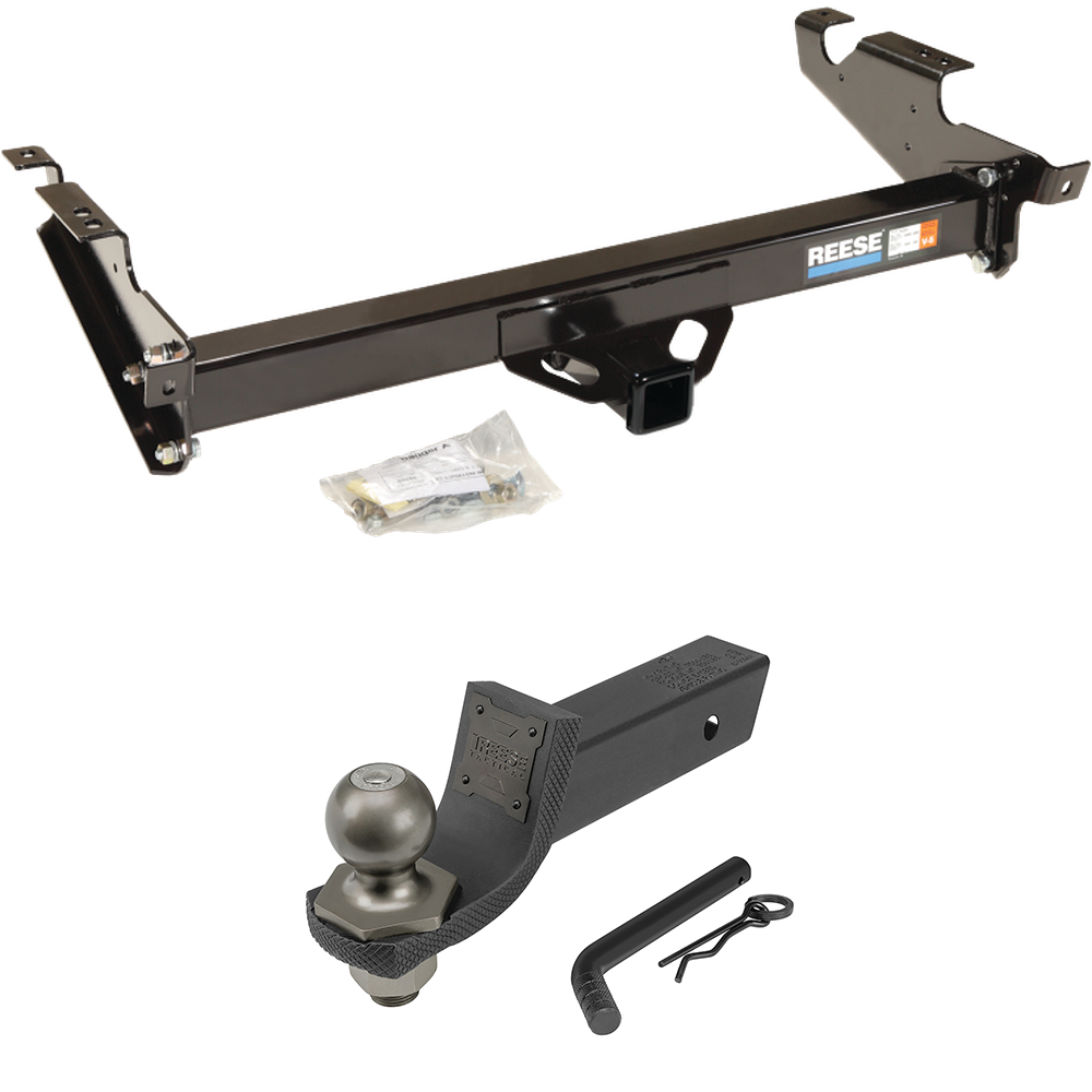 Fits 1996-1996 GMC G3500 Trailer Hitch Tow PKG + Interlock Tactical Starter Kit w/ 2" Drop & 2" Ball (For Vandura & Rally w/Lo-Mount Taillights Models) By Reese Towpower