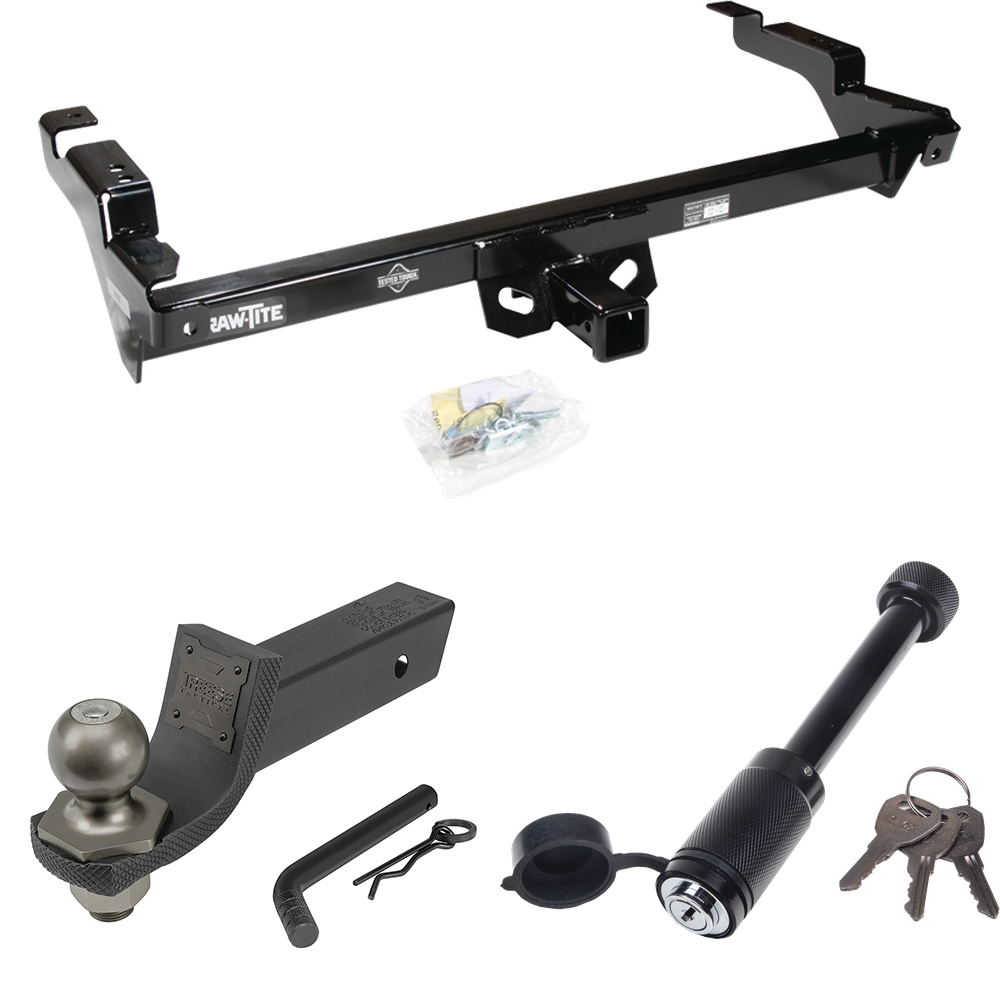 Fits 1996-1996 GMC G3500 Trailer Hitch Tow PKG + Interlock Tactical Starter Kit w/ 2" Drop & 2" Ball + Tactical Dogbone Lock (For Vandura & Rally w/Lo-Mount Taillights Models) By Draw-Tite