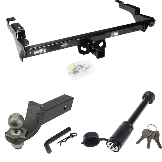 Fits 1996-1996 GMC G3500 Trailer Hitch Tow PKG + Interlock Tactical Starter Kit w/ 2" Drop & 2" Ball + Tactical Dogbone Lock (For Vandura & Rally w/Lo-Mount Taillights Models) By Draw-Tite