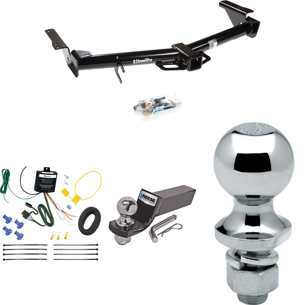 Fits 2003-2009 Lexus GX470 Trailer Hitch Tow PKG w/ 4-Flat Wiring + Starter Kit Ball Mount w/ 2" Drop & 2" Ball + 1-7/8" Ball By Draw-Tite