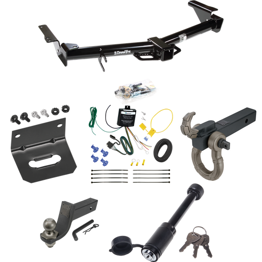 Fits 2007-2009 Toyota 4Runner Trailer Hitch Tow PKG w/ 4-Flat Wiring + Interlock Tactical Starter Kit w/ 3-1/4" Drop & 2" Ball + Tactical Hook & Shackle Mount + Tactical Dogbone Lock + Wiring Bracket By Draw-Tite