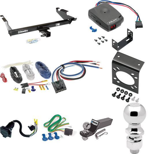 Fits 1996-1996 GMC G3500 Trailer Hitch Tow PKG w/ Pro Series Pilot Brake Control + Generic BC Wiring Adapter + 7-Way RV Wiring + 2" & 2-5/16" Ball & Drop Mount (For Vandura & Rally w/Lo-Mount Taillights Models) By Draw-Tite