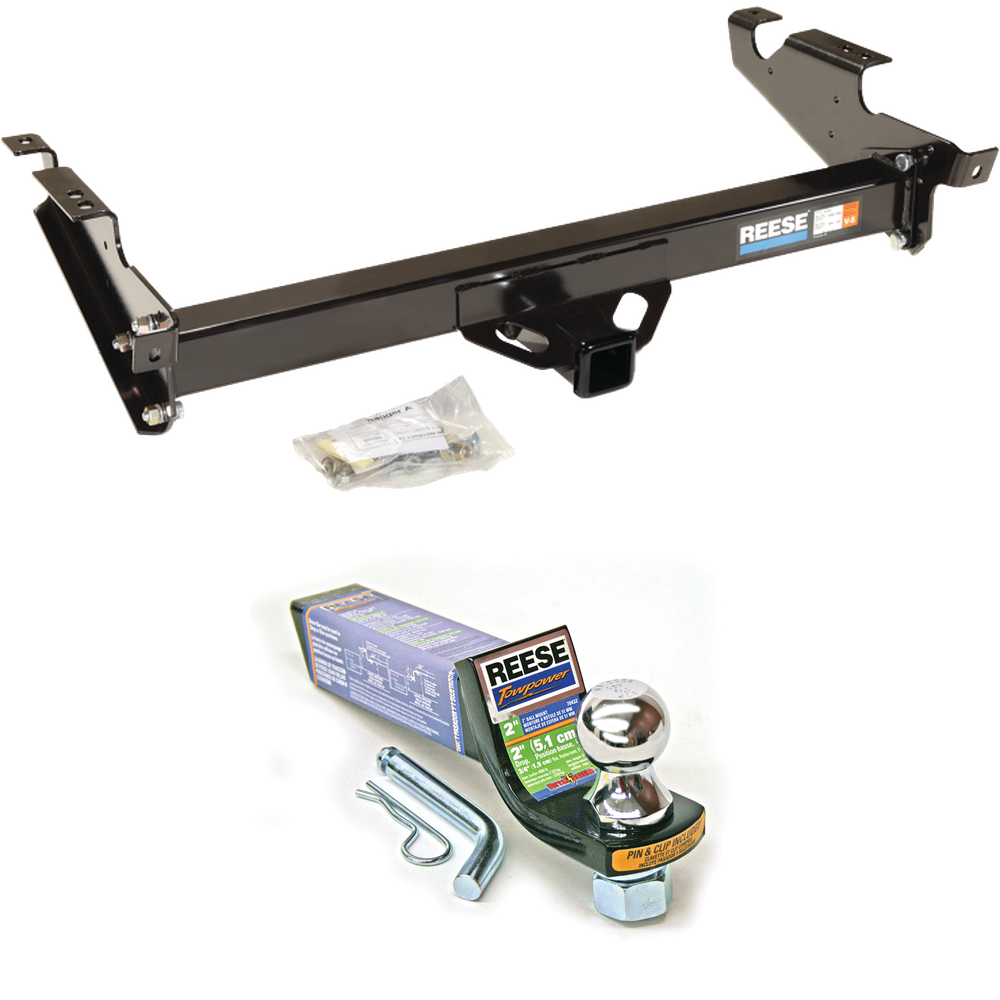 Fits 1996-1996 Chevrolet G30 Trailer Hitch Tow PKG w/ Starter Kit Ball Mount w/ 2" Drop & 1-7/8" Ball (For Classic & Sport w/Lo-Mount Taillights Models) By Reese Towpower