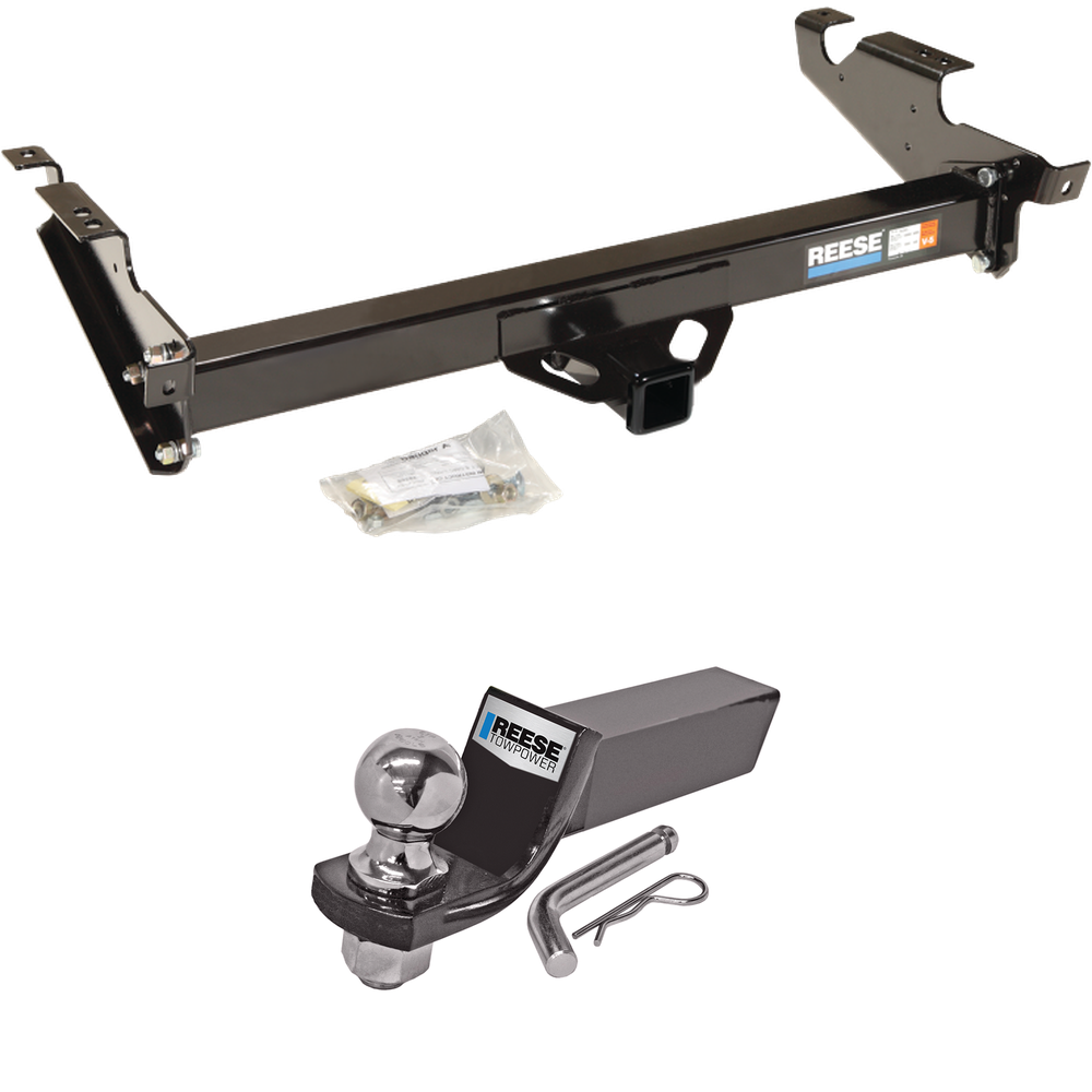 Fits 1996-1996 Chevrolet G30 Trailer Hitch Tow PKG w/ Starter Kit Ball Mount w/ 2" Drop & 2" Ball (For Classic & Sport w/Lo-Mount Taillights Models) By Reese Towpower