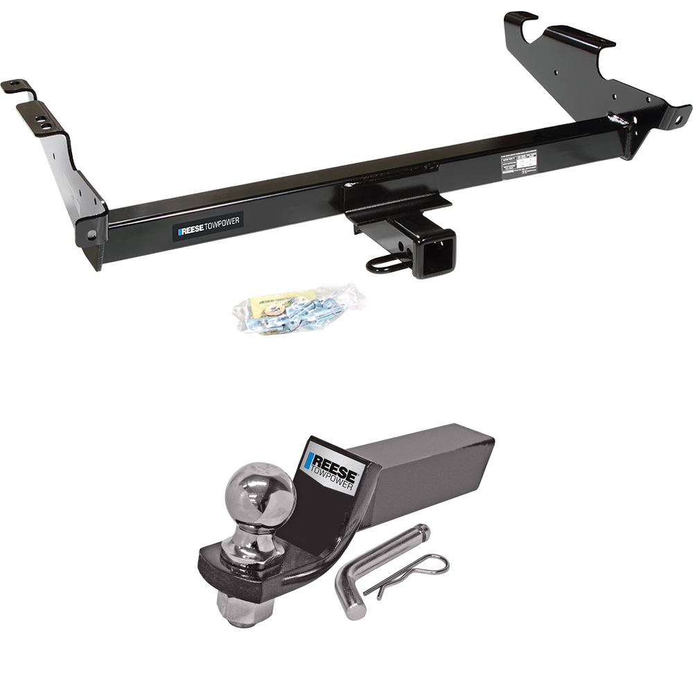 Fits 1978-1995 Chevrolet G20 Trailer Hitch Tow PKG w/ Starter Kit Ball Mount w/ 2" Drop & 2" Ball By Reese Towpower