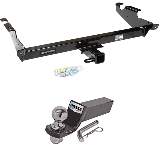 Fits 1978-1995 Chevrolet G20 Trailer Hitch Tow PKG w/ Starter Kit Ball Mount w/ 2" Drop & 2" Ball By Reese Towpower