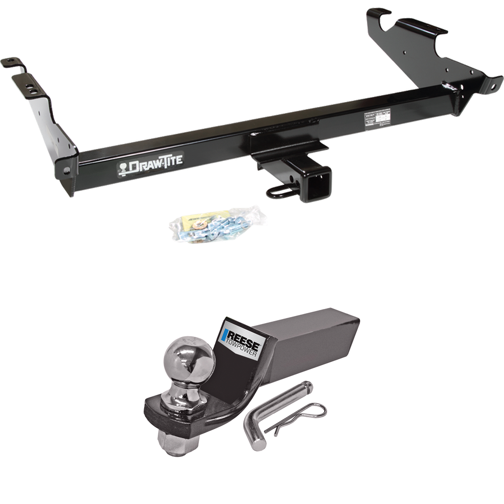 Fits 1978-1995 Chevrolet G10 Trailer Hitch Tow PKG w/ Starter Kit Ball Mount w/ 2" Drop & 2" Ball By Draw-Tite