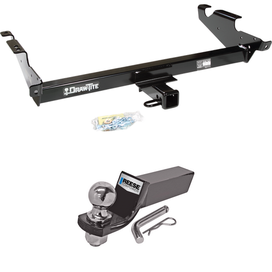 Fits 1978-1995 Chevrolet G10 Trailer Hitch Tow PKG w/ Starter Kit Ball Mount w/ 2" Drop & 2" Ball By Draw-Tite