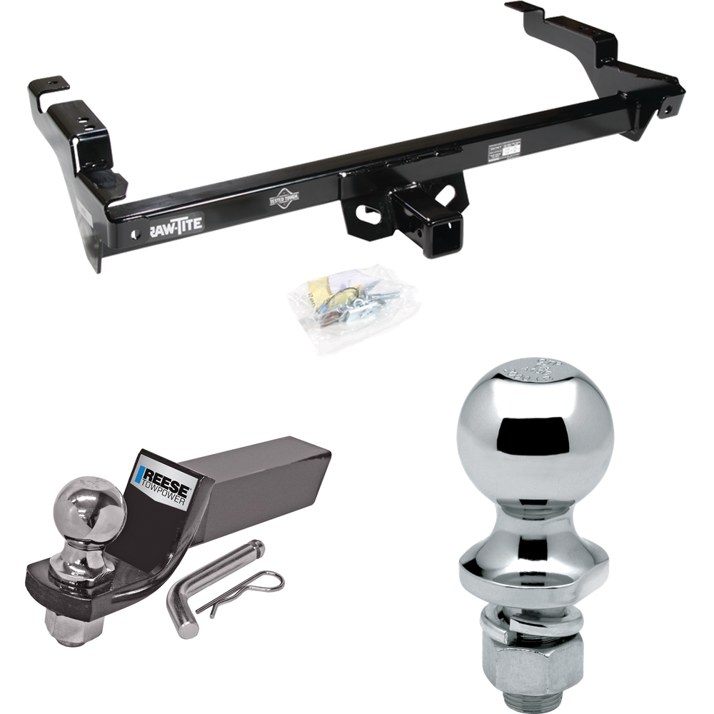 Fits 1979-1995 GMC G3500 Trailer Hitch Tow PKG w/ Starter Kit Ball Mount w/ 2" Drop & 2" Ball + 1-7/8" Ball By Draw-Tite