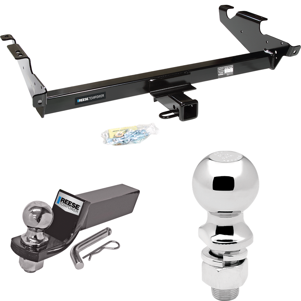 Fits 1979-1995 GMC G3500 Trailer Hitch Tow PKG w/ Starter Kit Ball Mount w/ 2" Drop & 2" Ball + 2-5/16" Ball By Reese Towpower