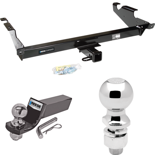 Fits 1979-1995 GMC G3500 Trailer Hitch Tow PKG w/ Starter Kit Ball Mount w/ 2" Drop & 2" Ball + 2-5/16" Ball By Reese Towpower