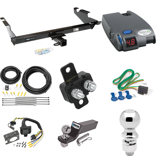 Se adapta al paquete de enganche de remolque GMC G3500 1996-1996 con control de freno Tekonsha Primus IQ + cableado RV de 7 vías + soporte de bola y caída de 2" y 2-5/16" (para modelos Vandura y Rally con luces traseras de montaje bajo) Por Reese Towpower