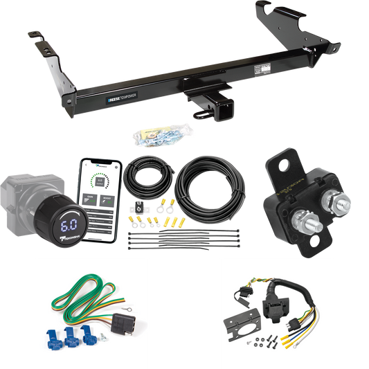 Fits 1978-1995 Chevrolet G10 Trailer Hitch Tow PKG w/ Tekonsha Prodigy iD Bluetooth Wireless Brake Control + 7-Way RV Wiring By Reese Towpower