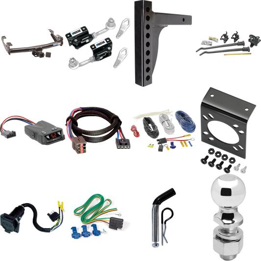 Fits 2004-2004 Ford F-150 Heritage Trailer Hitch Tow PKG w/ 12K Trunnion Bar Weight Distribution Hitch + Pin/Clip + Dual Cam Sway Control + 2-5/16" Ball + Tekonsha Brakeman IV Brake Control + Plug & Play BC Adapter + 7-Way RV Wiring (For Styleside Mo