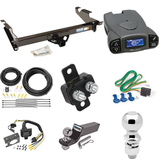 Fits 1978-1995 Chevrolet G10 Trailer Hitch Tow PKG w/ Tekonsha Prodigy P3 Brake Control + 7-Way RV Wiring + 2" & 2-5/16" Ball & Drop Mount By Reese Towpower