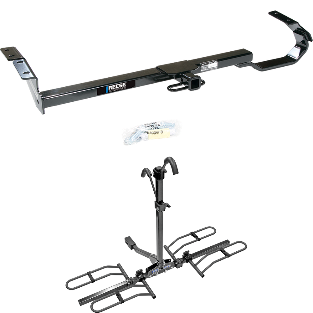 Fits 1997-2006 Toyota Camry Trailer Hitch Tow PKG w/ 2 Bike Carrier Platform Rack (For Sedan Models) By Reese Towpower