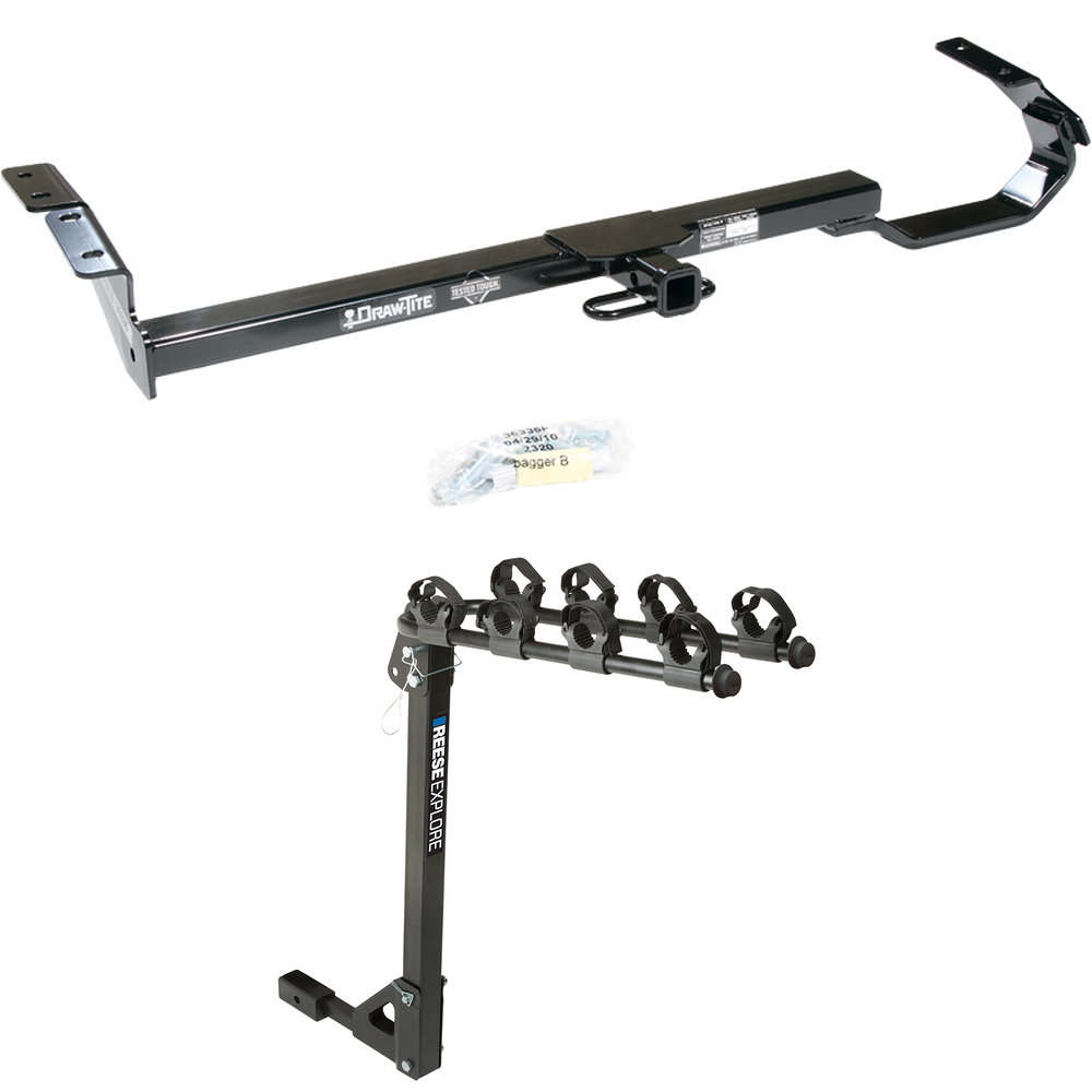 Fits 1997-2003 Lexus ES300 Trailer Hitch Tow PKG w/ 4 Bike Carrier Rack By Draw-Tite