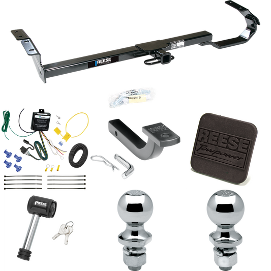 Para paquete de remolque de enganche de remolque Lexus ES300 1997-2003 con arnés de cableado plano de 4 + barra de tracción + bola de 1-7/8" + bola de 2" + cubierta de enganche + bloqueo de enganche de Reese Towpower