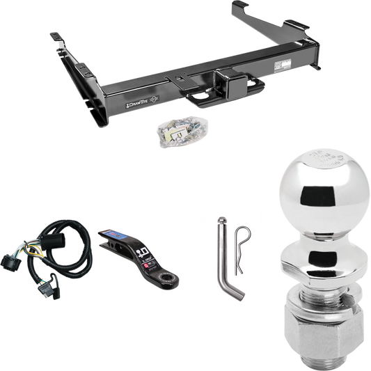 Fits 2000-2006 GMC Yukon XL 2500 Trailer Hitch Tow PKG w/ 4-Flat Wiring Harness + Ball Mount w/ 3" Drop + Pin/Clip + 2-5/16" Ball By Draw-Tite