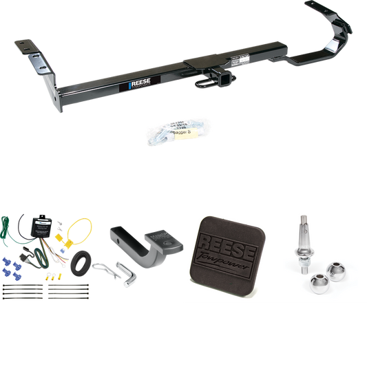 Fits 1997-2003 Lexus ES300 Trailer Hitch Tow PKG w/ 4-Flat Wiring Harness + Draw-Bar + Interchangeable 1-7/8" & 2" Balls + Hitch Cover By Reese Towpower