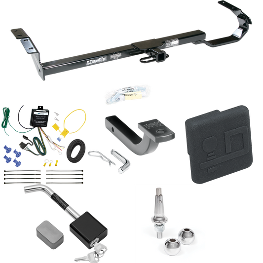 Fits 2004-2006 Lexus ES330 Trailer Hitch Tow PKG w/ 4-Flat Wiring Harness + Draw-Bar + Interchangeable 1-7/8" & 2" Balls + Hitch Cover + Hitch Lock By Draw-Tite